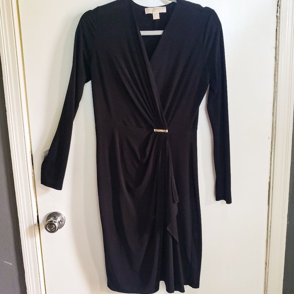 3/$45 Michael Kors Black Long Sleeve Wrap Dress